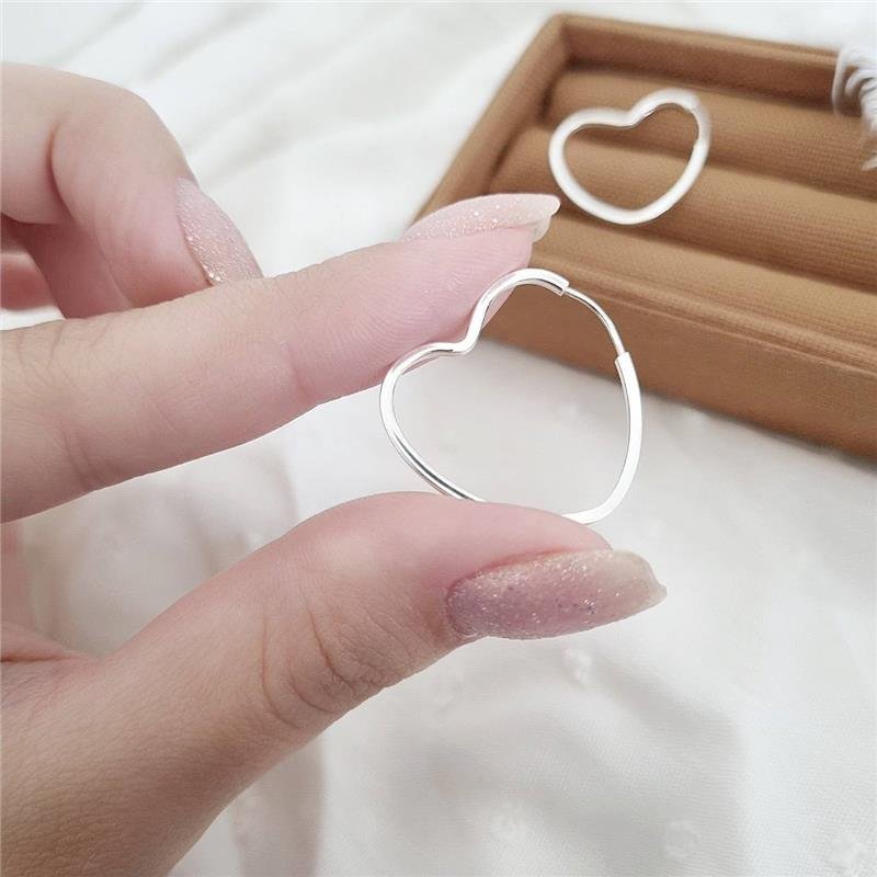 BRINCO PRATA 925 ARGOLA CORAÇÃO 2,5 CM