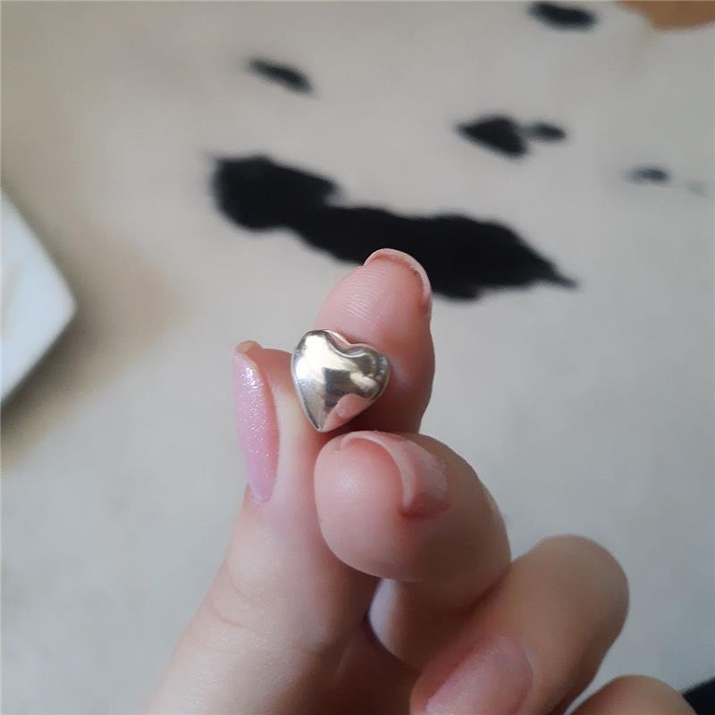 BRINCO PRATA 925 ARGOLA CORAÇÃO DUPLO MÉDIO