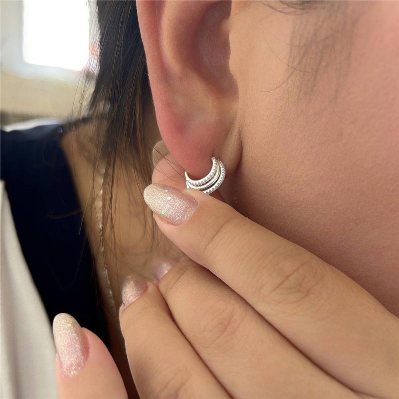 BRINCO PRATA 925 ARGOLA CRAVEJADA