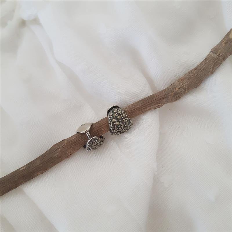 BRINCO PRATA 925 ARGOLA CRAVEJADA COM MARCASSITAS