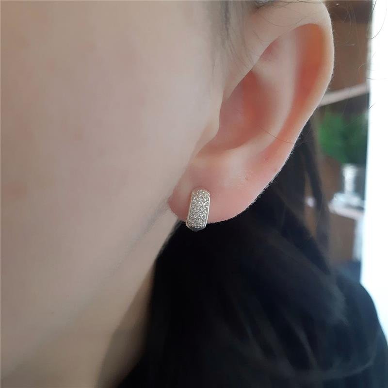 BRINCO PRATA 925 ARGOLA CRAVEJADA COM ZIRCÔNIA