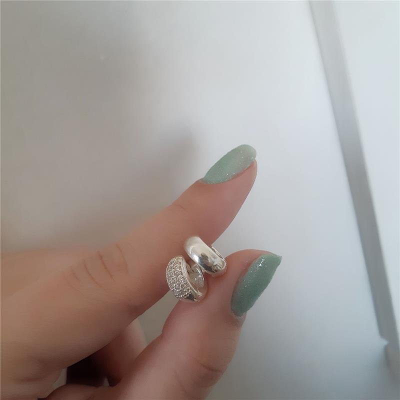 BRINCO PRATA 925 ARGOLA CRAVEJADA COM ZIRCÔNIA