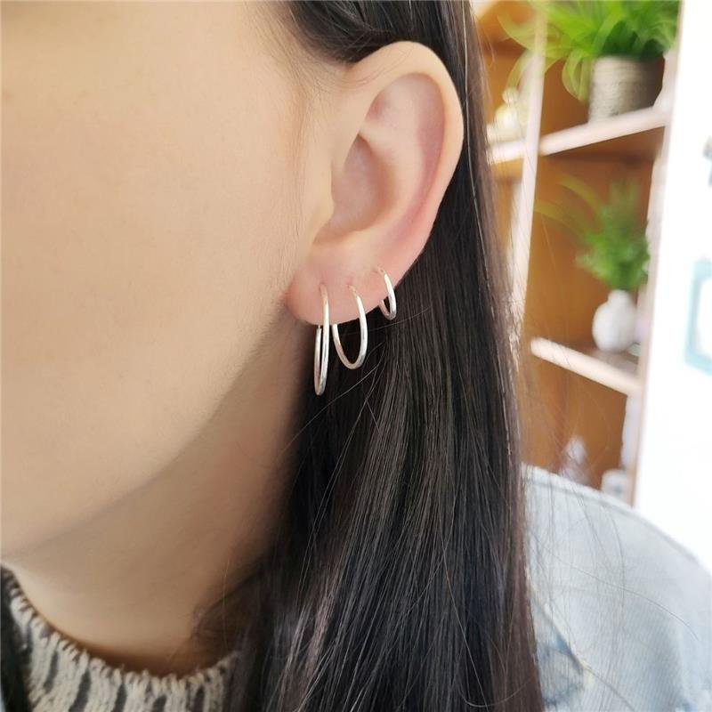 BRINCO PRATA 925 ARGOLA FINA 1 CM