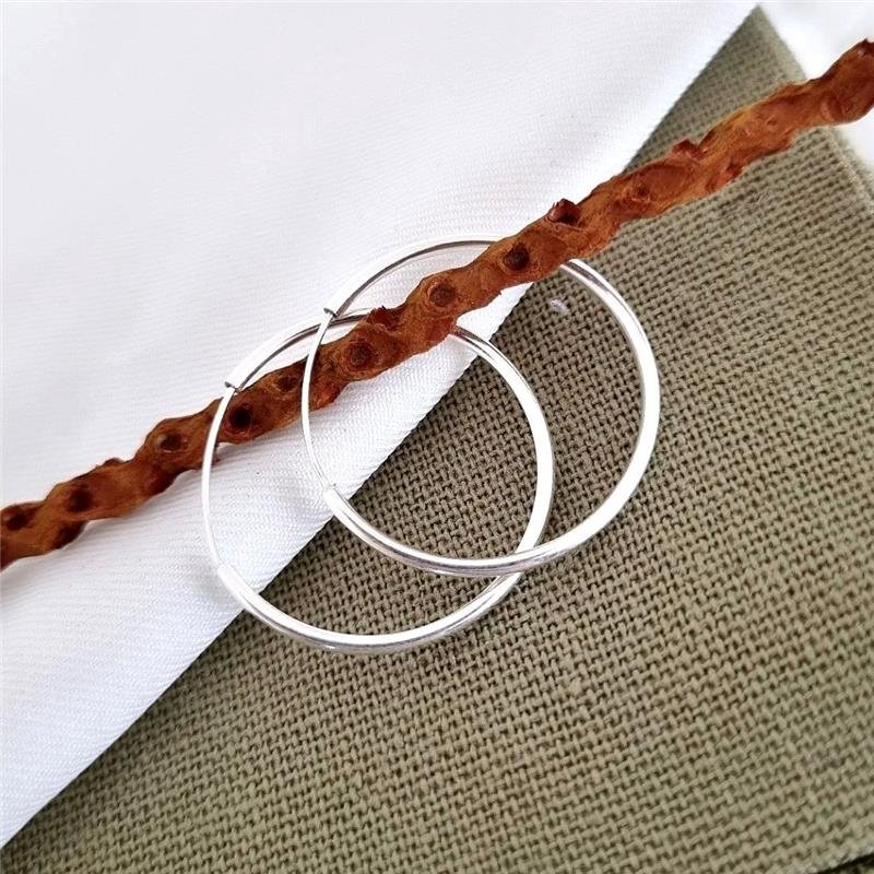 BRINCO PRATA 925 ARGOLA FINA 2 CM