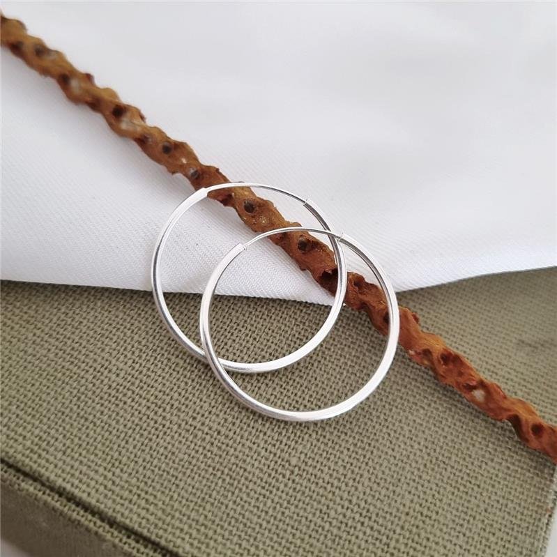 BRINCO PRATA 925 ARGOLA FINA 2 CM