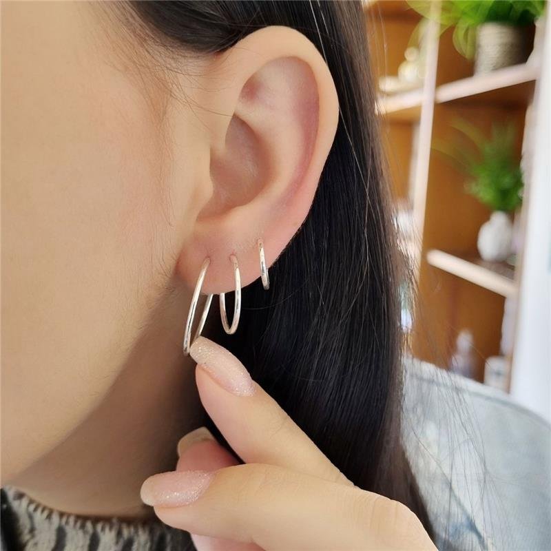 BRINCO PRATA 925 ARGOLA FINA 2 CM