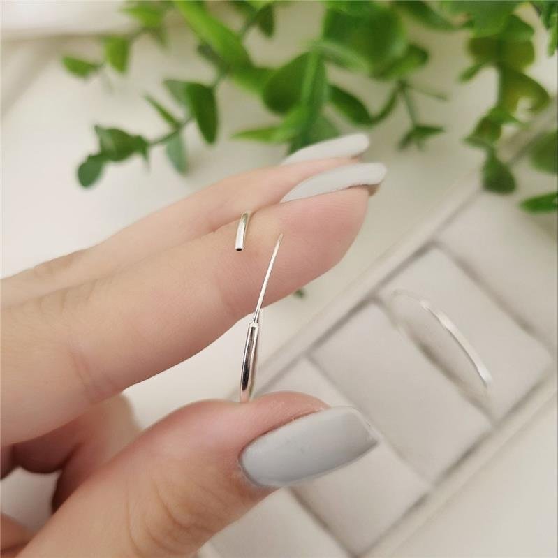 BRINCO PRATA 925 ARGOLA FINA 3 CM