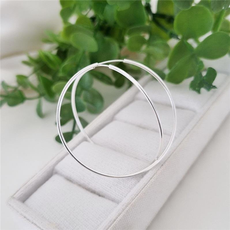 BRINCO PRATA 925 ARGOLA FINA 5 CM