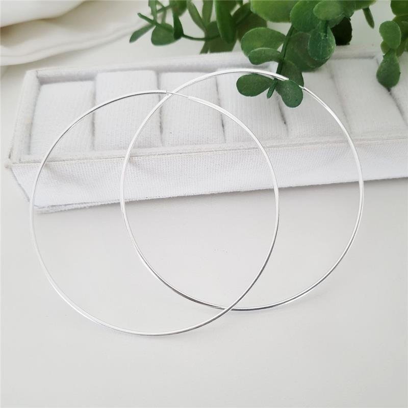 BRINCO PRATA 925 ARGOLA FINA 7 CM