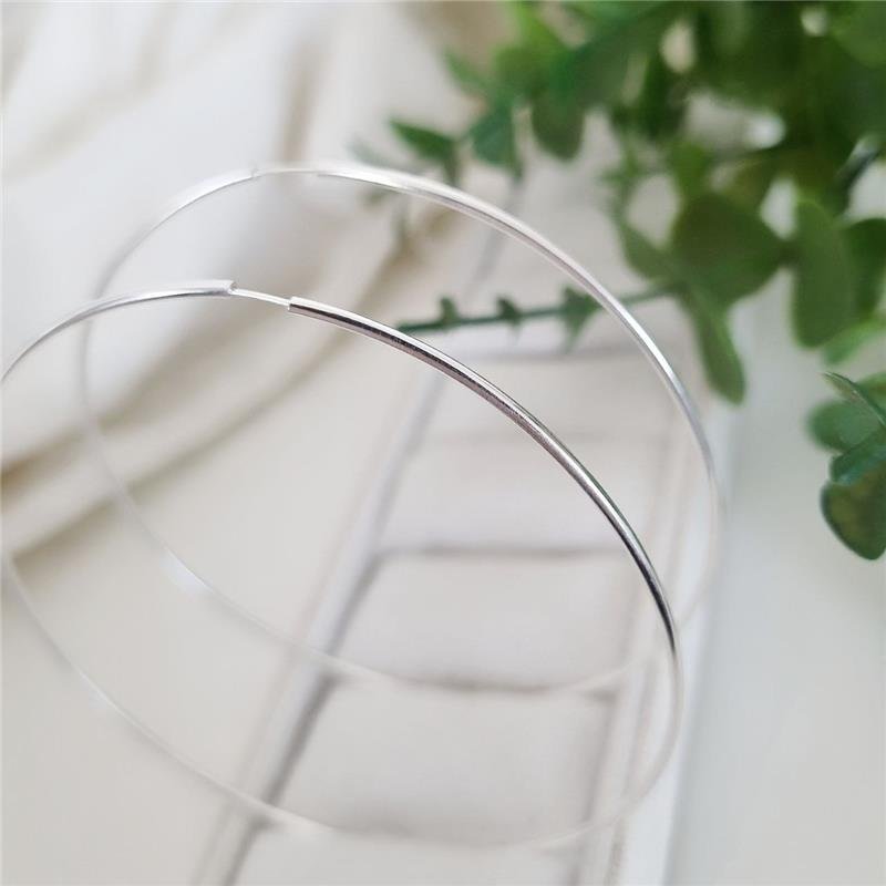 BRINCO PRATA 925 ARGOLA FINA 7 CM