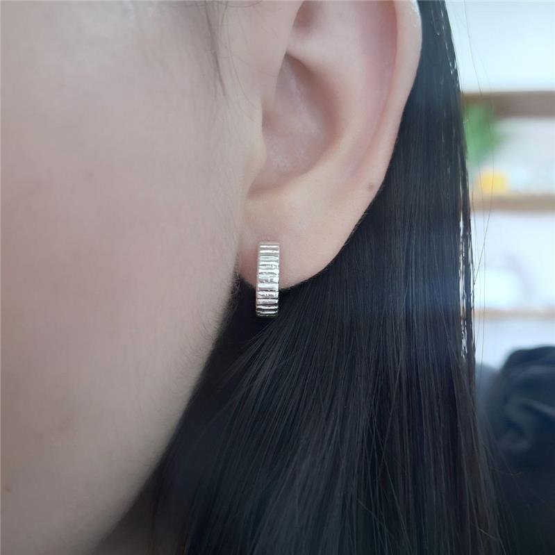 BRINCO PRATA 925 ARGOLA FRISADA ABERTA