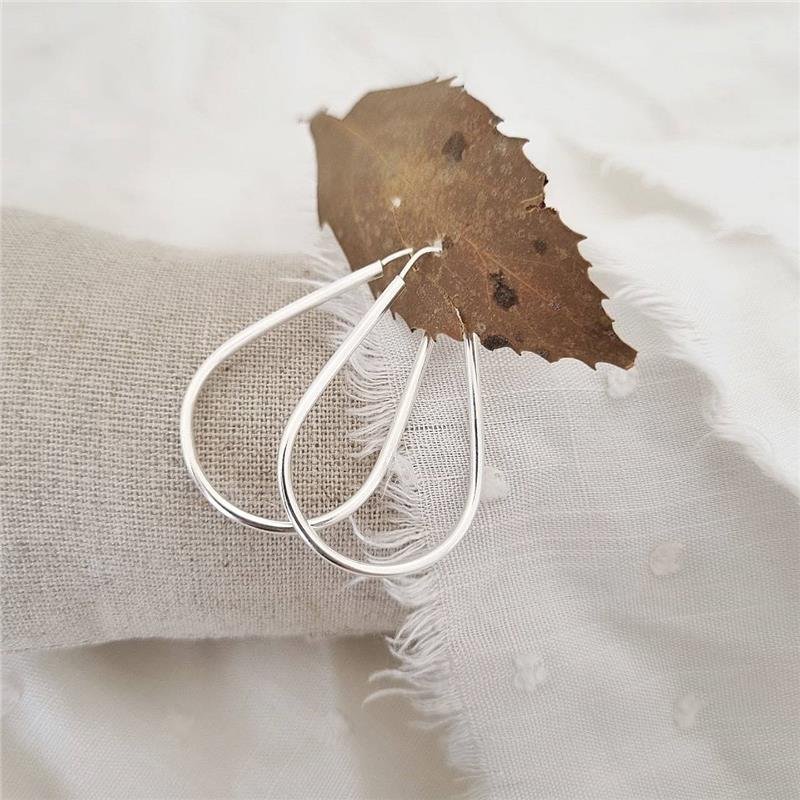 BRINCO PRATA 925 ARGOLA GOTA 2,5 CM