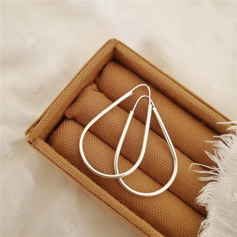 BRINCO PRATA 925 ARGOLA GOTA 2,5 CM