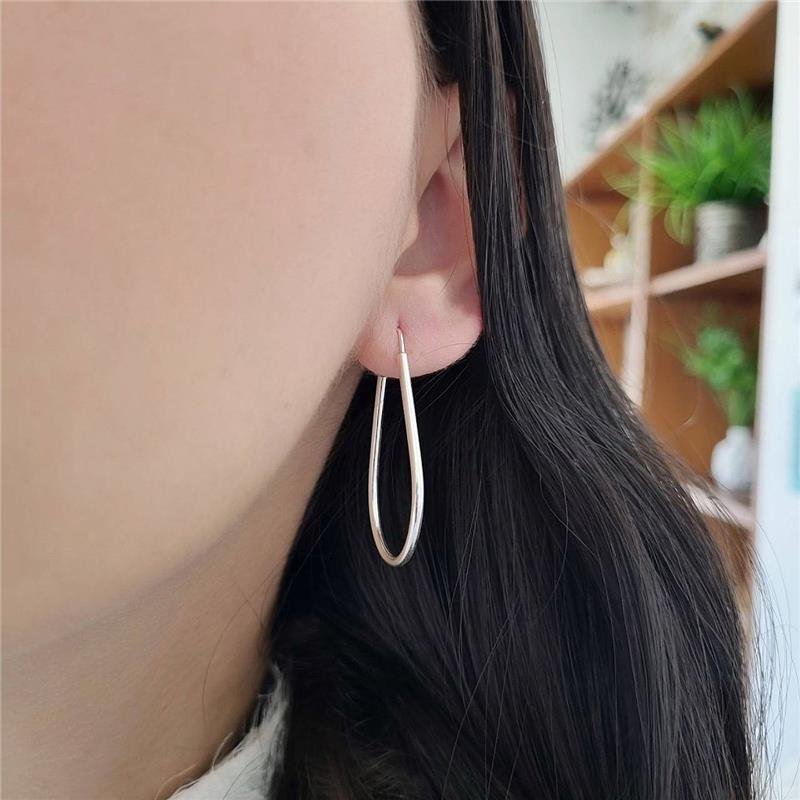 BRINCO PRATA 925 ARGOLA GOTA 2,5 CM