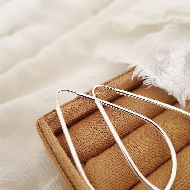 BRINCO PRATA 925 ARGOLA GOTA 3 CM