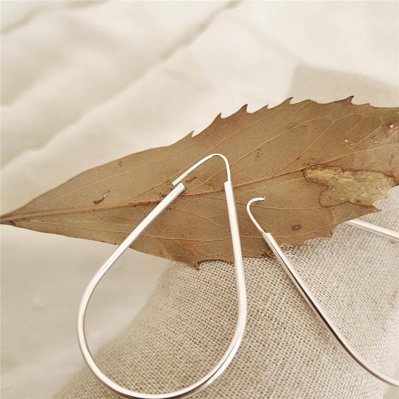 BRINCO PRATA 925 ARGOLA GOTA 3 CM