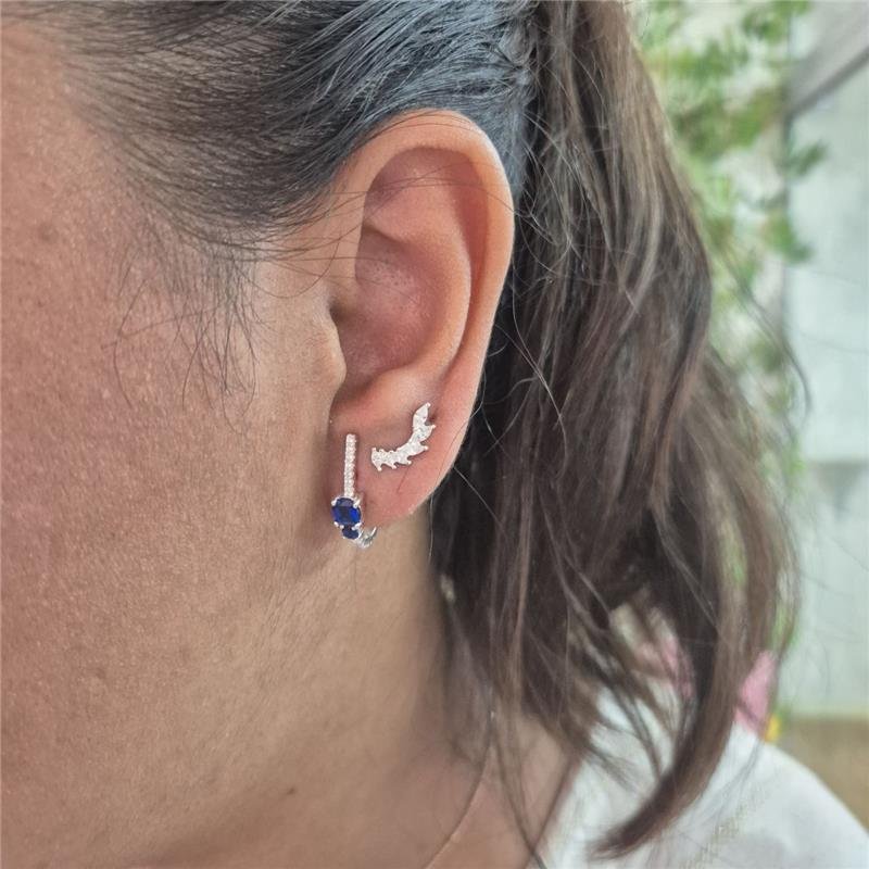 BRINCO PRATA 925 ARGOLA J CRAVEJADO ZIRCONIA CORES