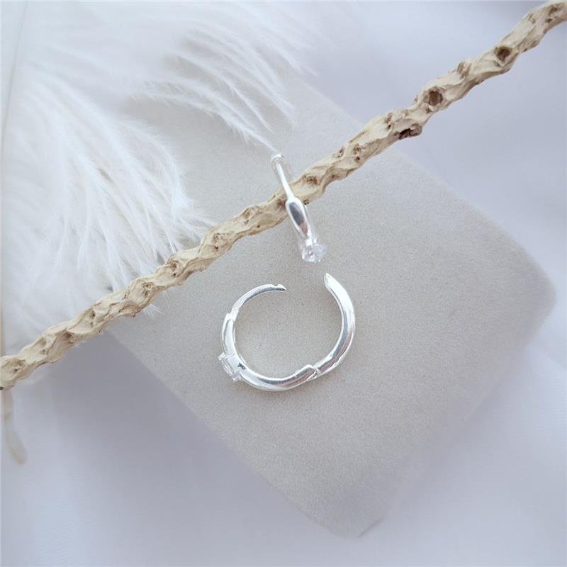 BRINCO PRATA 925 ARGOLA PEQUENA CRAVEJADA 1 ZIRCONIA