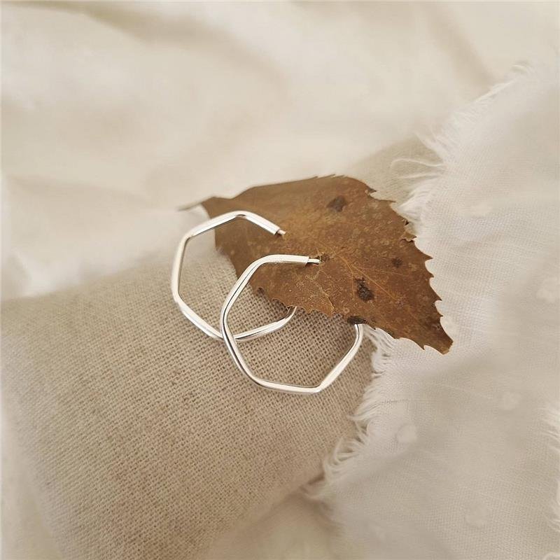 BRINCO PRATA 925 ARGOLA SEXTAVADA 2,5 CM