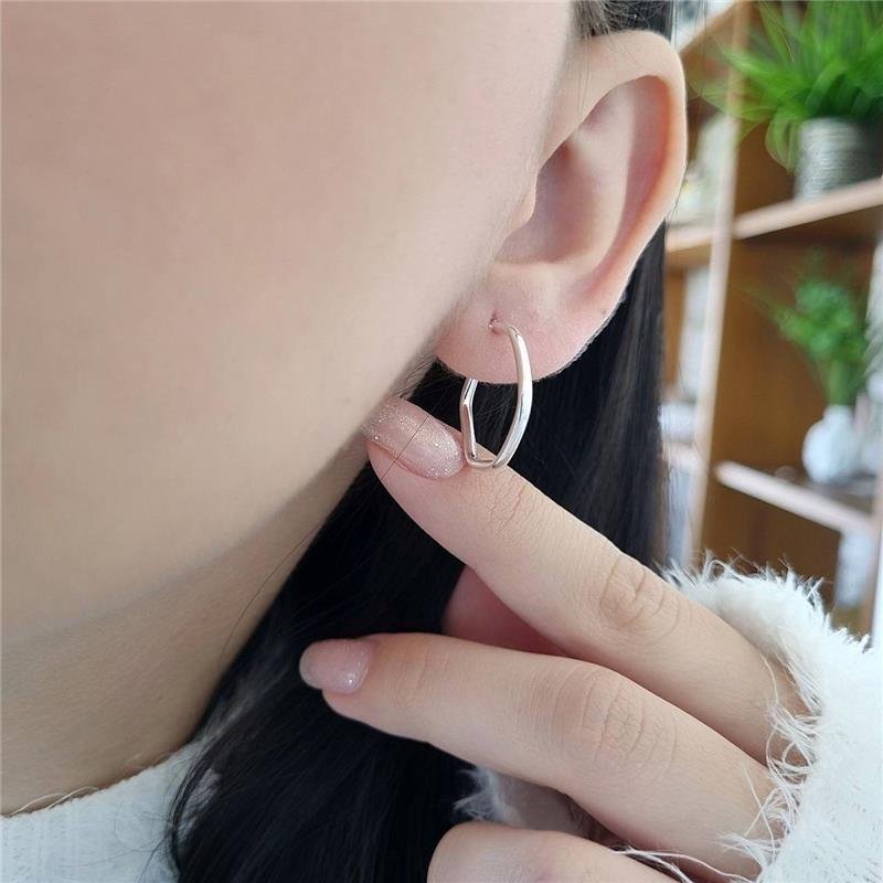 BRINCO PRATA 925 ARGOLA SEXTAVADA 2 CM