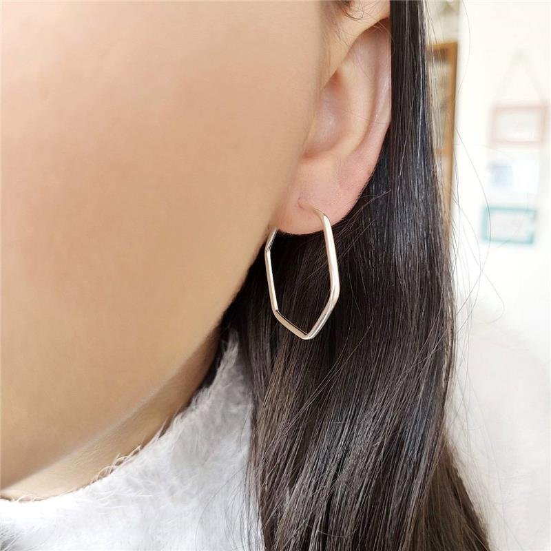 BRINCO PRATA 925 ARGOLA SEXTAVADA 3 CM