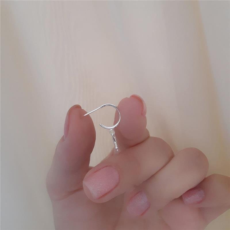 BRINCO PRATA 925 ARGOLINHA COM ESTRELA PENDURADA