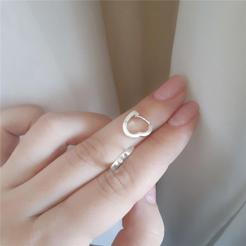 BRINCO PRATA 925 ARGOLINHA CORAÇÃO LISO GRANDE