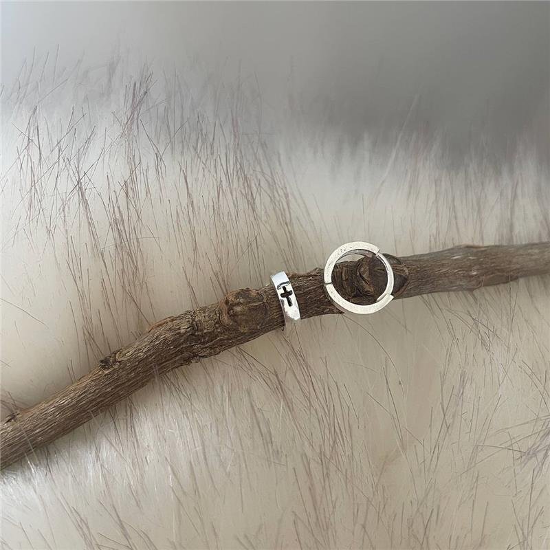 BRINCO PRATA 925 ARGOLINHA GRANDE CRUZ VAZADA