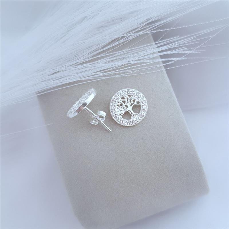 BRINCO PRATA 925 ARVORE DA VIDA CRAVEJADA