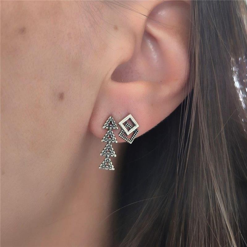 BRINCO PRATA 925 BALI 4 TRIÂNGULOS