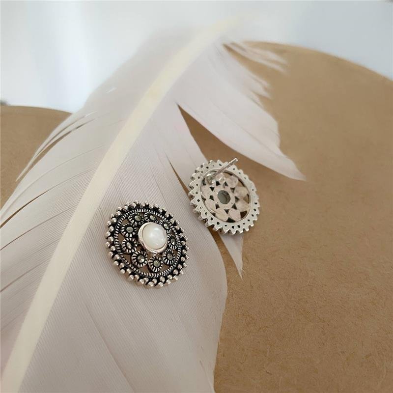 BRINCO PRATA 925 BALI REDONDO COM PEDRA NATURAL