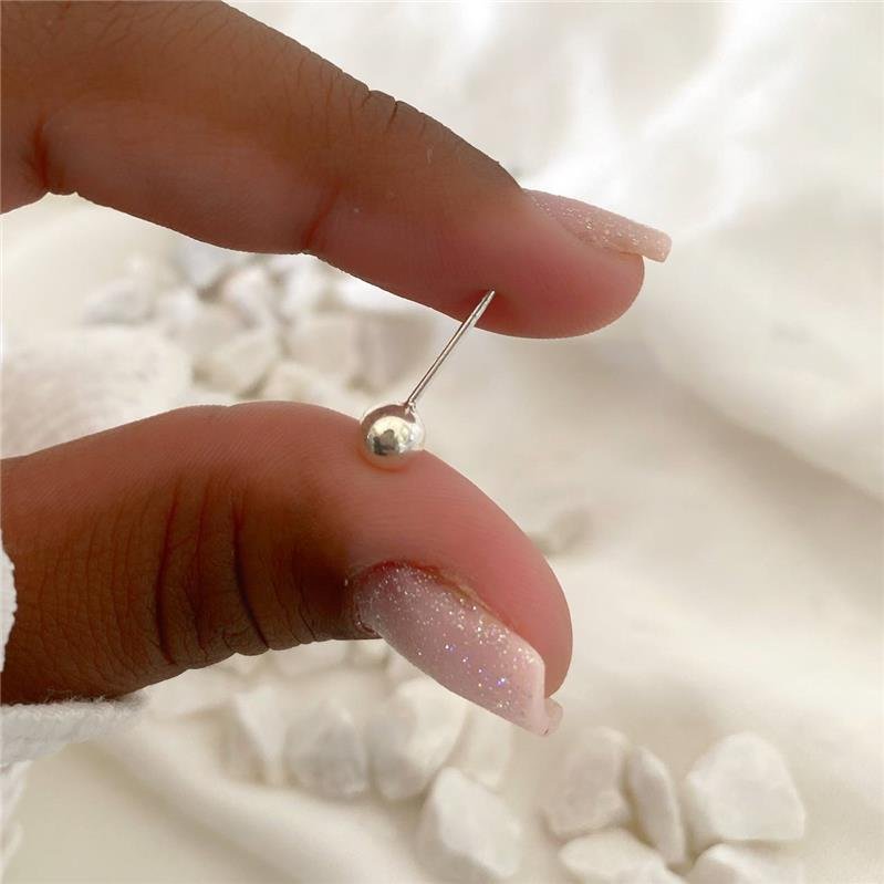 BRINCO PRATA 925 BOLINHA LISA 5MM