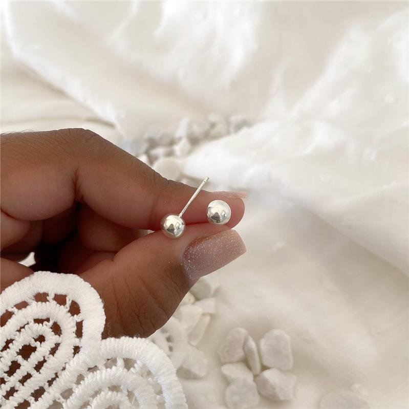 BRINCO PRATA 925 BOLINHA LISA 6MM