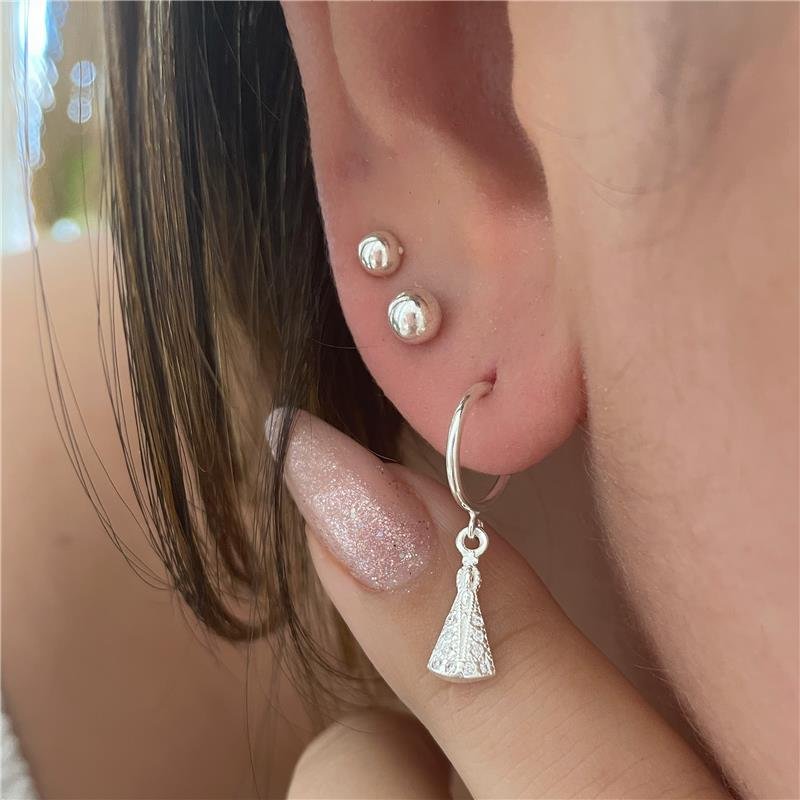 BRINCO PRATA 925 BOLINHA LISA ABAULADA 4MM