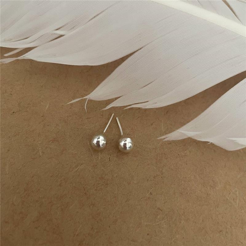 BRINCO PRATA 925 BOLINHA LISA ABAULADA 5MM