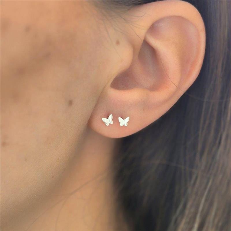 BRINCO PRATA 925 BORBOLETINHA LISA