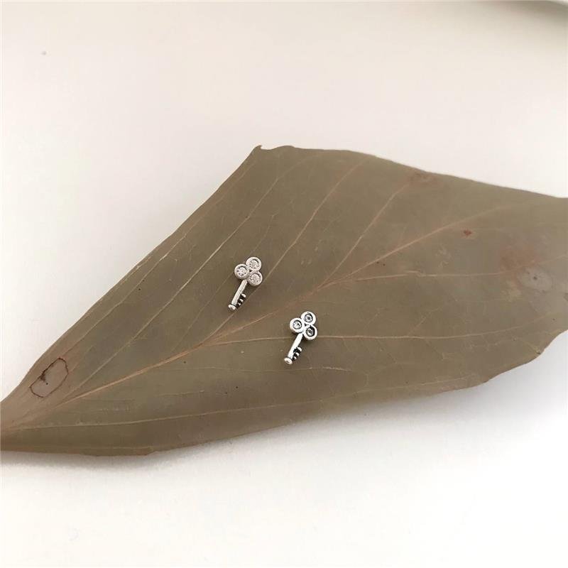 BRINCO PRATA 925 CHAVE COM PEDRA