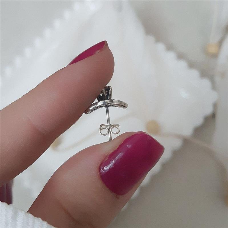 BRINCO PRATA 925 CIRCULAR TRABALHADO COM PEDRA