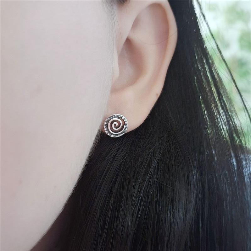 BRINCO PRATA 925 CIRCULO BALI COM ASPIRAL DENTRO