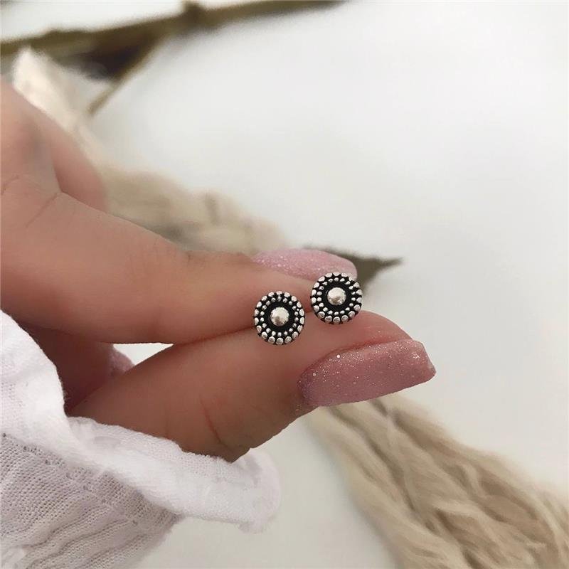 BRINCO PRATA 925 CÍRCULO COM BOLINHA