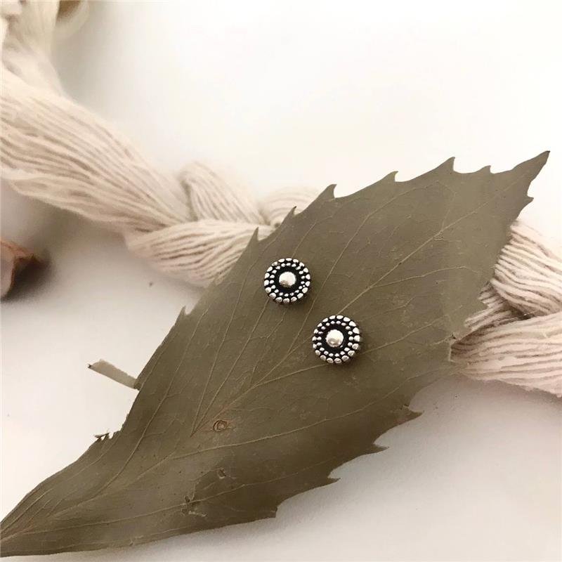 BRINCO PRATA 925 CÍRCULO COM BOLINHA