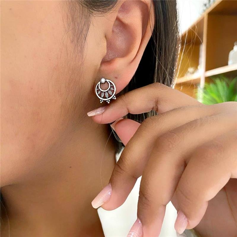 BRINCO PRATA 925 CÍRCULOS COM DETALHES