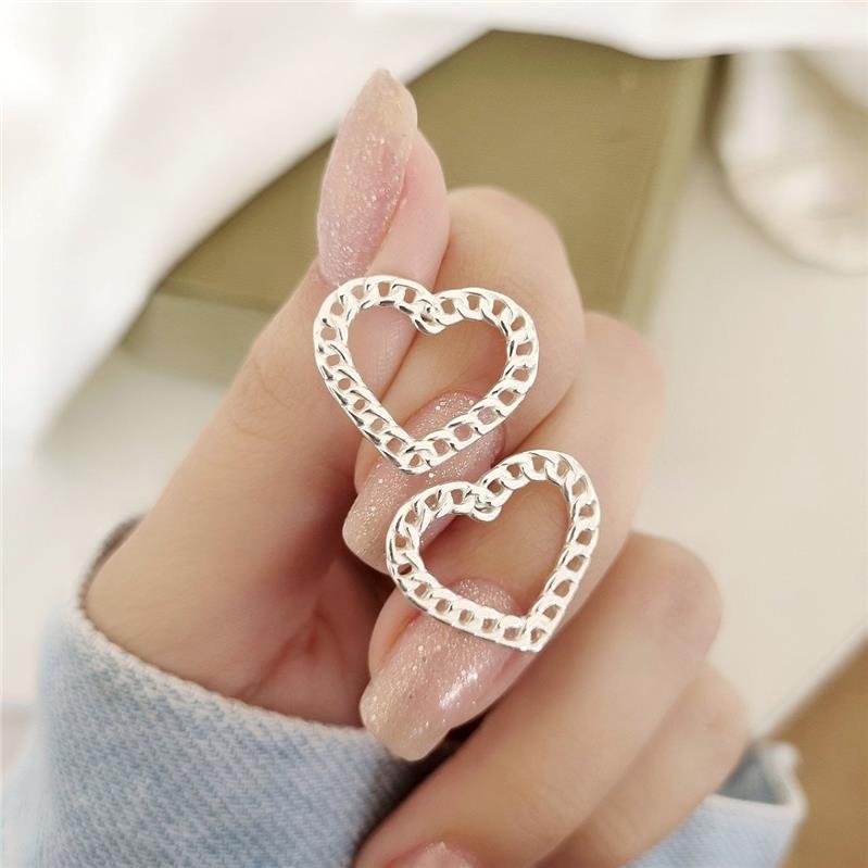 BRINCO PRATA 925 CORAÇÃO CORRENTE