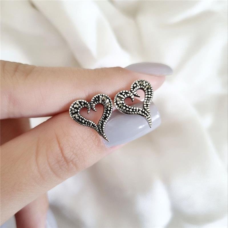 BRINCO PRATA 925 CORAÇÃO DUAS METADES CRAVEJADO