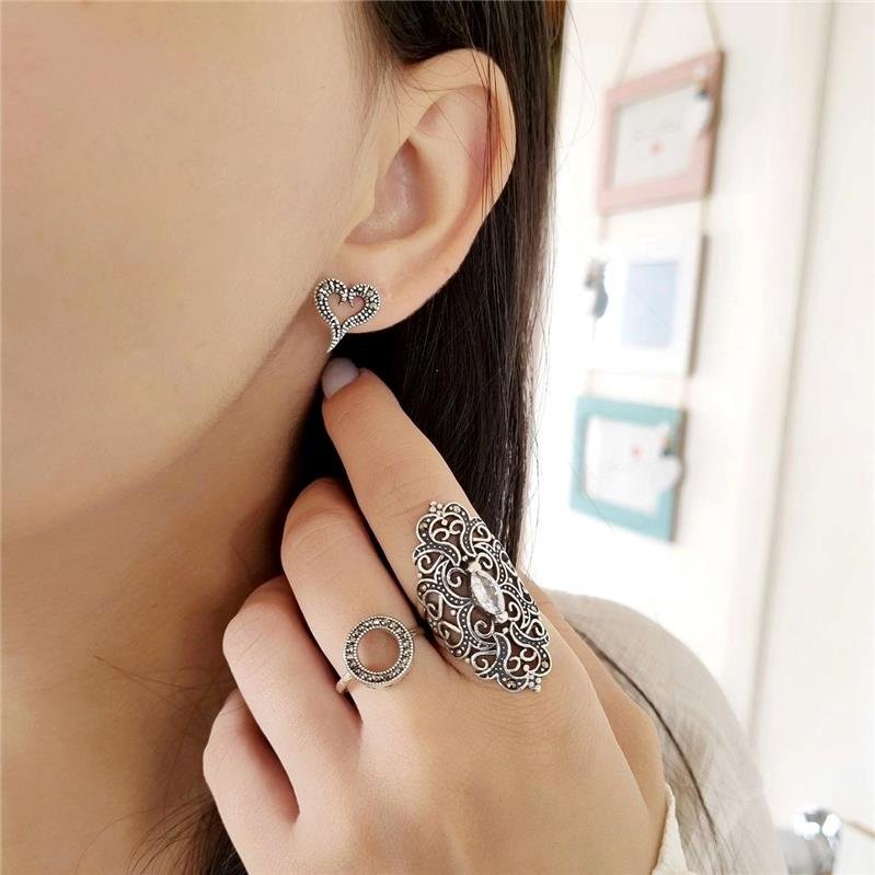 BRINCO PRATA 925 CORAÇÃO DUAS METADES CRAVEJADO