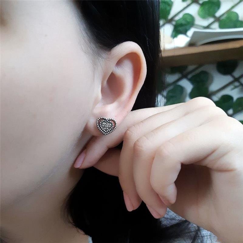 BRINCO PRATA 925 CORAÇÃO DUPLO COM MARCASSITAS