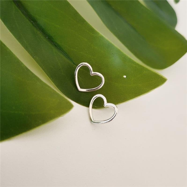 BRINCO PRATA 925 CORAÇÃO FINO VAZADO