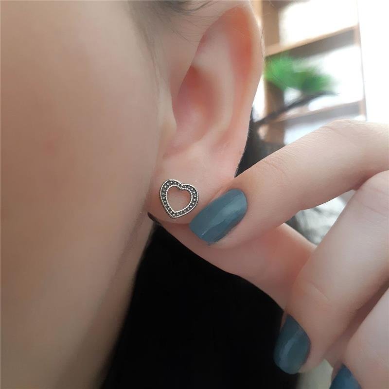 BRINCO PRATA 925 CORAÇÃO TRABALHADO GRANDE