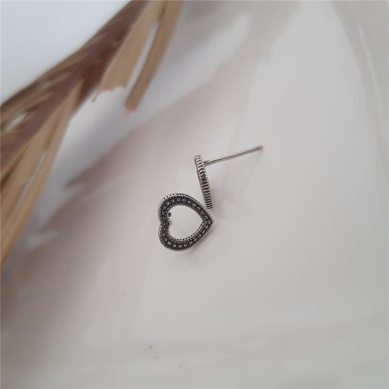 BRINCO PRATA 925 CORAÇÃO TRABALHADO GRANDE