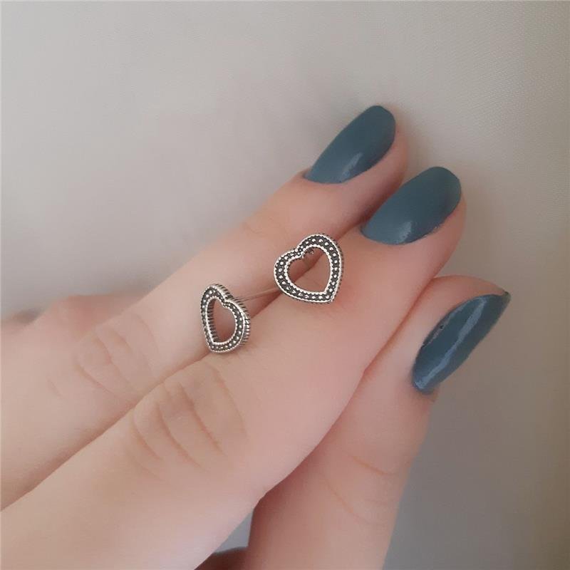 BRINCO PRATA 925 CORAÇÃO TRABALHADO GRANDE